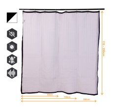 VB2GO SonicVoid 2600 - Akustický zatemňovací závěs (odhlučňovací) 2600g/m2, 12mm průchodky, kroužky na garnyž součástí balení