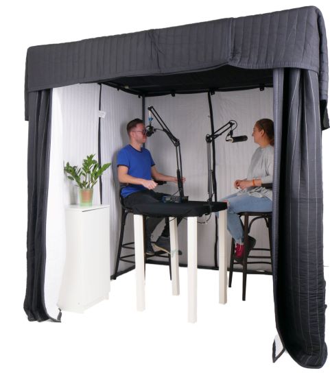 Cabine acoustique EchoFree 500 - 250x250x200cm - 1300g/m2, cadre tubulaire en acier, élimine la réverbération