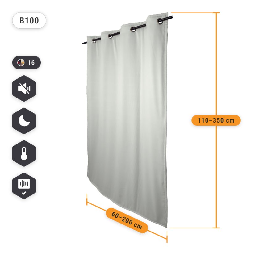 VB2GO deNoise PRO (zweilagig) 2850 - schallschutz vorhang (akustik vorhang) 2850g /m2, 40mm Ösen, Blackout, thermovorhang - Breite der Vorhänge: 130cm, Länge der Vorhänge: 325cm