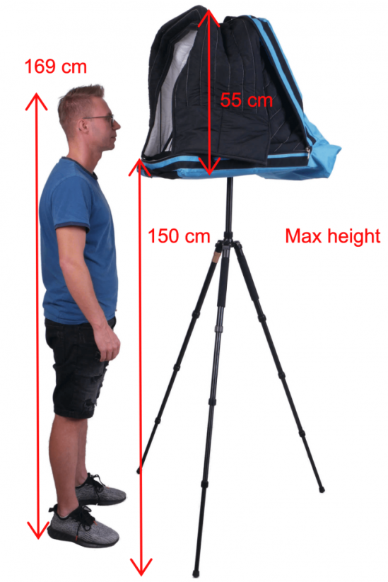 Trépied pour VOMO - convient également comme pied de caméra professionnel, hauteur max. 147cm