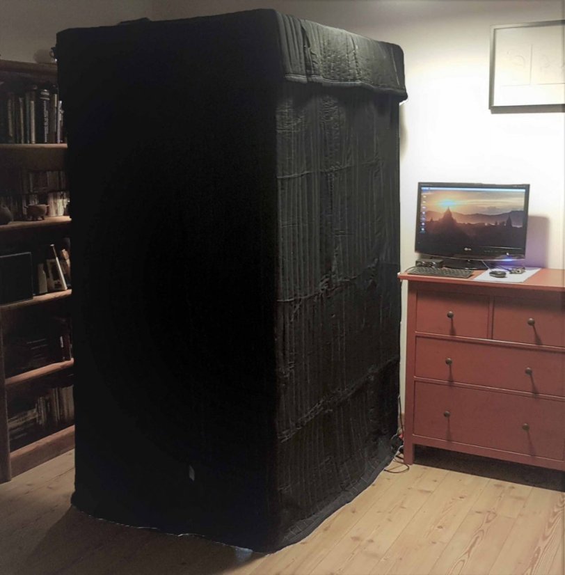 EchoFree 150 akustische Gesangskabine - 100x150x200cm - 1300g/m2, eliminiert Nachhall, Stahlrohrrahmen