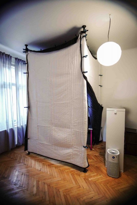 Akustische decken VB76G - Weiß/Schwarz 300 x 200cm, Akustikpanel für Audio- & Filmproduktion