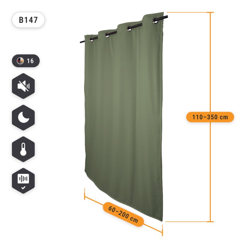 VB2GO deNoise PRO (zweilagig) 2850 - schallschutz vorhang (akustik vorhang) 2850g /m2, 40mm Ösen, Blackout, thermovorhang - Breite der Vorhänge: 130cm, Länge der Vorhänge: 325cm