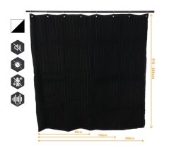 VB2GO SonicVoid 1300 - Acoustic curtain (soundproofing) 1300g/m2, 12mm grommets, curtain rod rings included