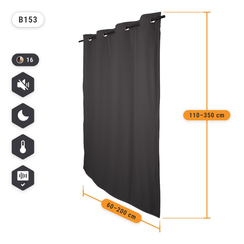 VB2GO deNoise PRO (zweilagig) 2850 - schallschutz vorhang (akustik vorhang) 2850g /m2, 40mm Ösen, Blackout, thermovorhang - Breite der Vorhänge: 130cm, Länge der Vorhänge: 325cm