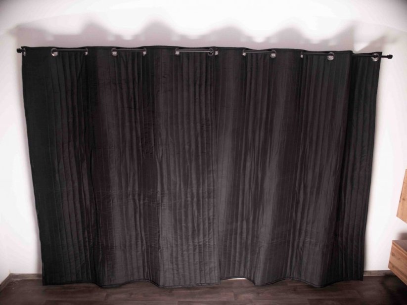 VB2GO deNoise PRO 1550 - Cortina acústica (cortina insonorizante) 1550g  /m2, 40mm ojales, opaca, cortina termica - Anchura de las cortinas: 60cm,  Longitud de las cortinas: 130cm, Color de las cortinas: Gris 