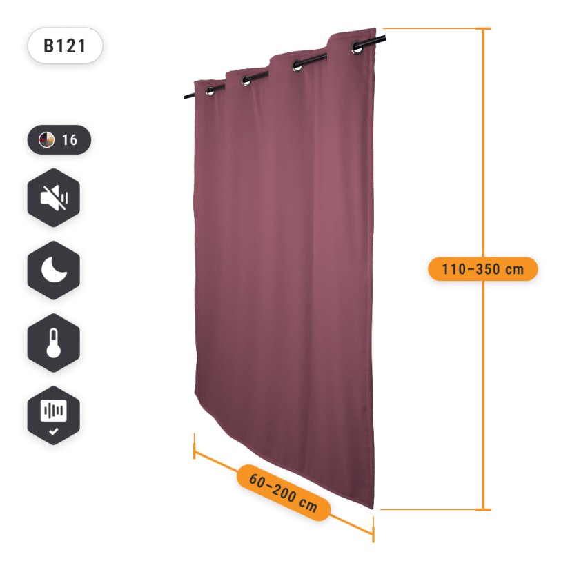 VB2GO deNoise PRO (zweilagig) 2850 - schallschutz vorhang (akustik vorhang) 2850g /m2, 40mm Ösen, Blackout, thermovorhang - Breite der Vorhänge: 130cm, Länge der Vorhänge: 325cm