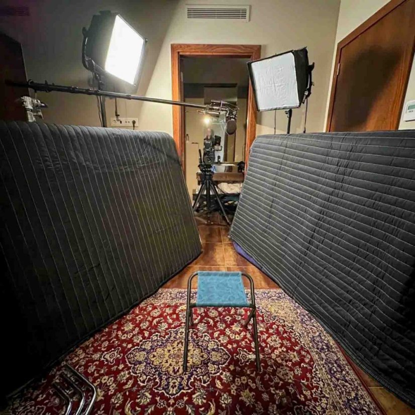 Akustik Decke VB72G - Weiss/Schwarz 243 x 200cm, Schallabsorber für Ton und Filmproduktion