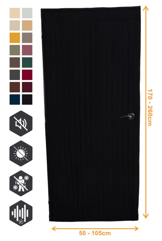 LiteSilence (Velcro) - insonorización para puerta (doble capa) - Panel de insonorización para colocar en la puerta