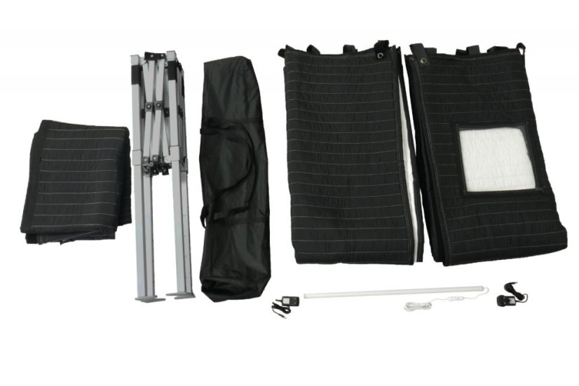 Cabine acoustique AVB 3 - 100x100x200cm, cadre léger en alu, mobile, éliminer rapidement la réverbération