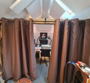 Home studio and acoustic curtains