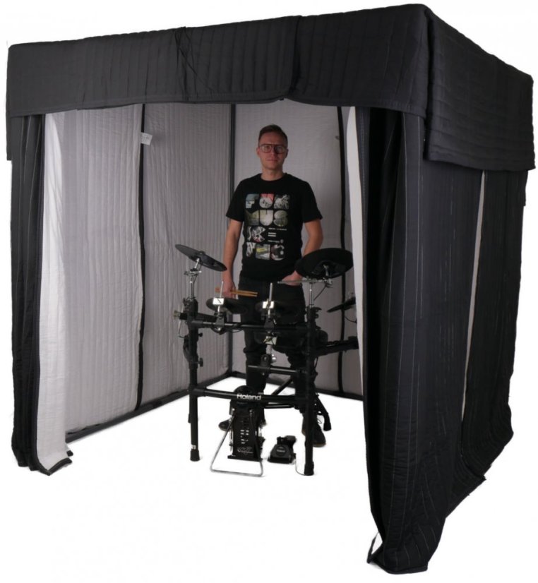 Cabine acoustique EchoFree 500 - 250x250x200cm - 1300g/m2, cadre tubulaire en acier, élimine la réverbération