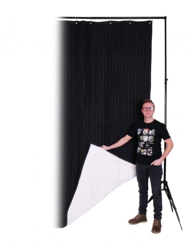 Acoustic blanket VB76G - White/Black 300 x 200cm, acoustic panel for audio & film production