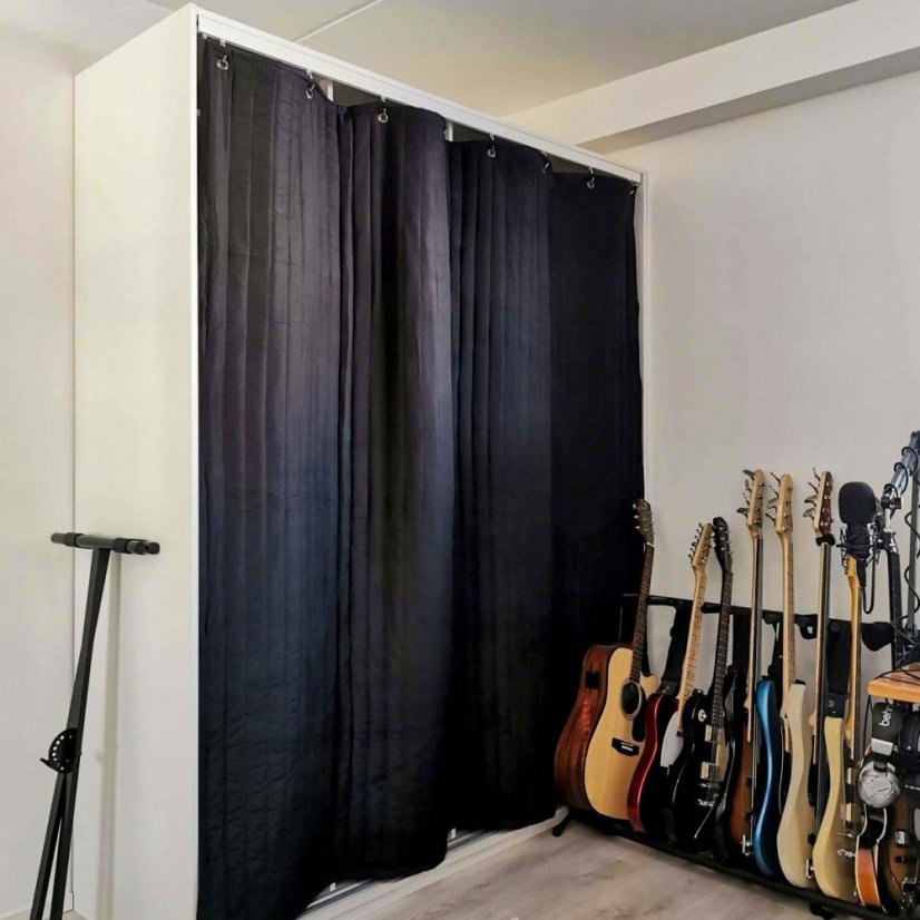 Akustische decken VB73G - Schwarz/Schwarz 243 x 200cm, Akustikpanel für Audio- & Filmproduktion